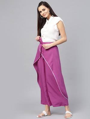 piping detail overlay trouser - 15955064 - Standard Image - 4