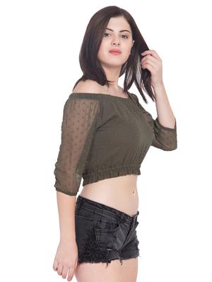off shoulder crop top - 15955272 - Standard Image - 2