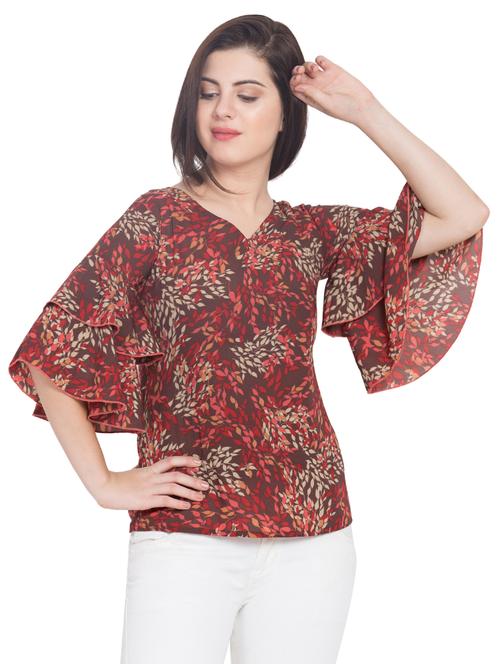 bell sleeved layered top - 15955273 - Standard Image - 1