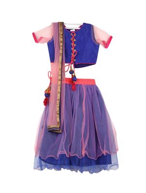 blue silk blend lehnga choli - 15955279 - Standard Image - 2