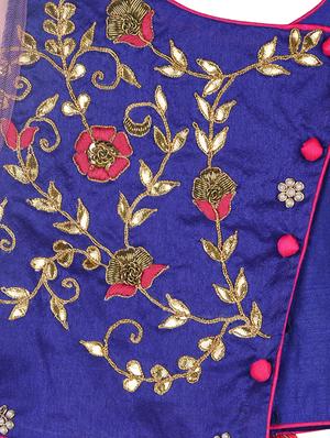 blue silk blend lehnga choli - 15955279 - Standard Image - 3