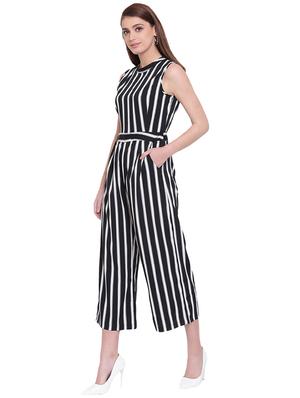 navy blue polyester full leg jumpsuit - 15955312 - Standard Image - 2