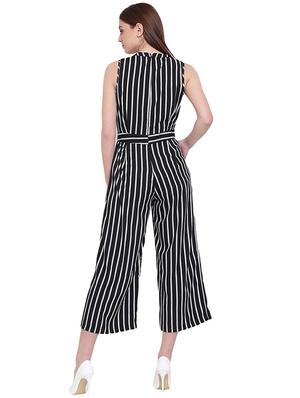 black polyester full leg jumpsuit - 15955313 - Standard Image - 3