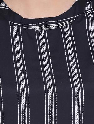 navy blue polyester full leg jumpsuit - 15955314 - Standard Image - 4