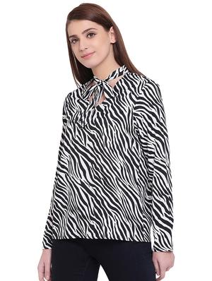 tie knot animal print top - 15955317 - Standard Image - 2