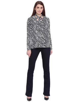 tie knot animal print top - 15955317 - Standard Image - 4
