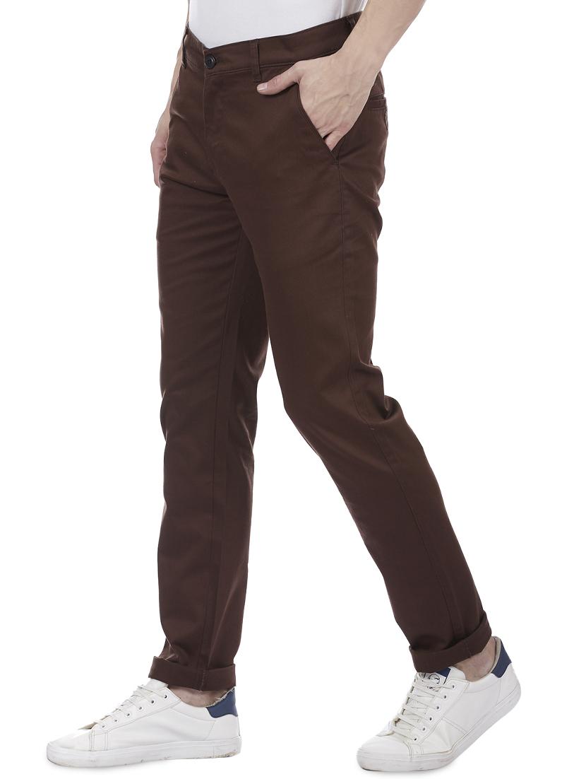brown cotton blend chinos - 15955332 - Zoom Image - 2