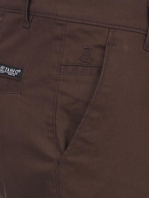 brown cotton blend chinos - 15955332 - Zoom Image - 5