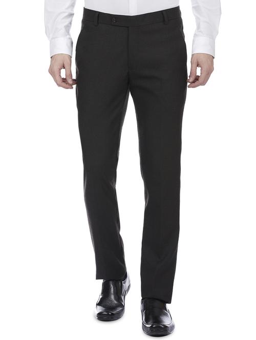 black viscose flat front formal trouser - 15955335 - Standard Image - 1