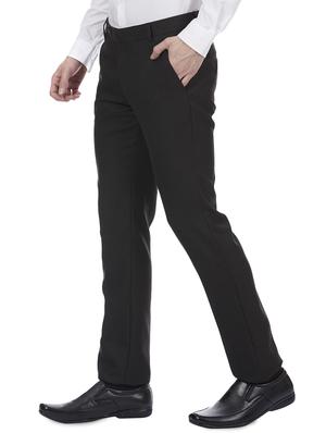 black viscose flat front formal trouser - 15955335 - Standard Image - 2