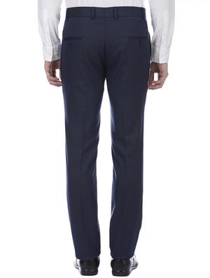 blue polyester flat front trousers formal - 15955336 - Standard Image - 3