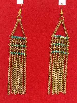 gold copper drop earring - 15955367 - Standard Image - 2