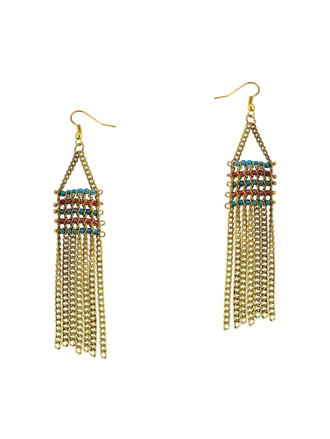 gold copper drop earring - 15955367 - Zoom Image - 1