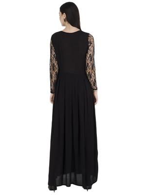 floral laced pleated maxi dress - 15955718 - Standard Image - 3