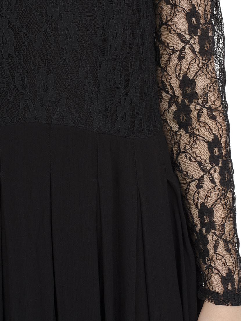 floral laced pleated maxi dress - 15955718 - Zoom Image - 4
