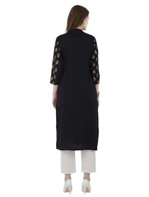 foil print straight kurta - 15956375 - Standard Image - 3