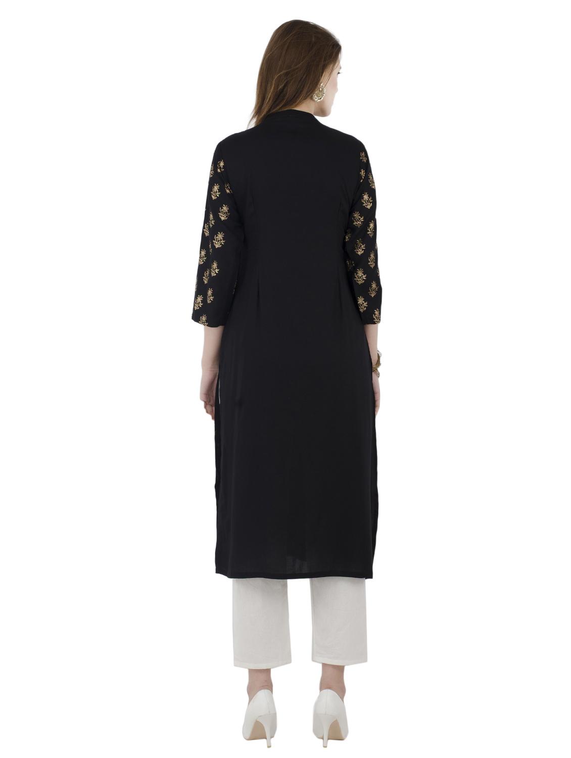 foil print straight kurta - 15956375 - Zoom Image - 3