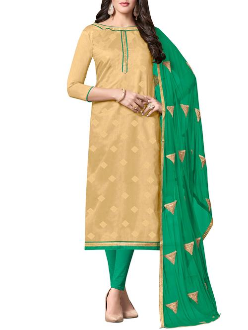 zari self-design semi-stitched suit - 15956451 - Standard Image - 1