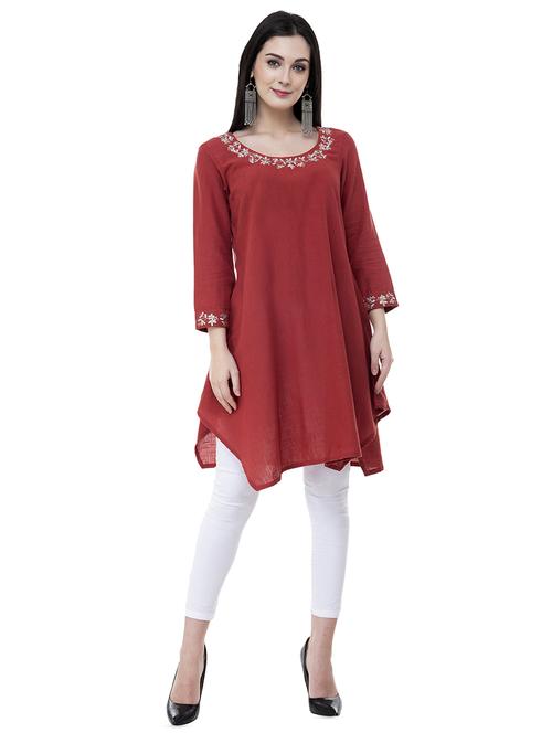 embroidered a-line kurta - 15956475 - Standard Image - 1