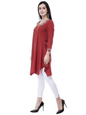 embroidered a-line kurta - 15956475 - Standard Image - 2