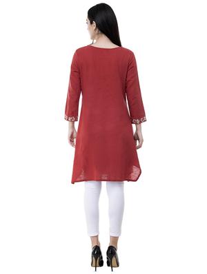 embroidered a-line kurta - 15956475 - Standard Image - 3
