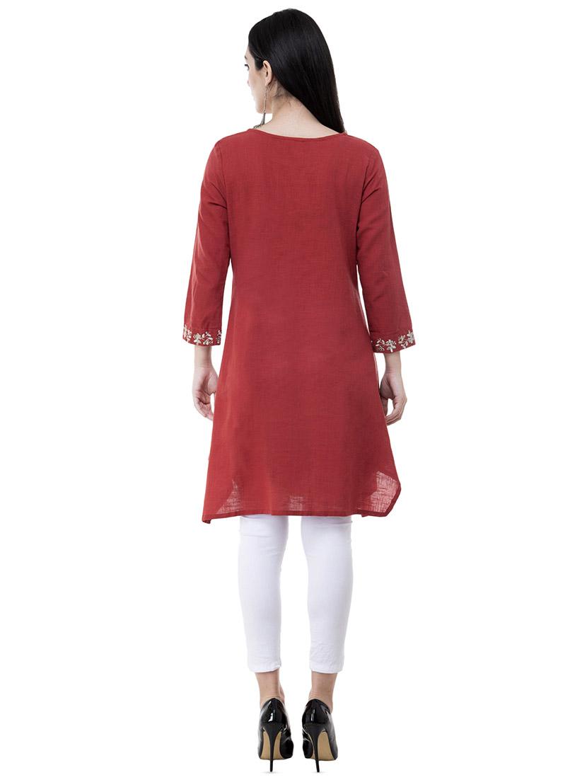 embroidered a-line kurta - 15956475 - Zoom Image - 3