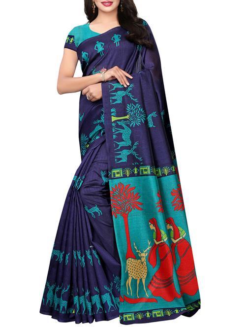 animal printed saree with blouse - 15956512 - Very Small Image - 1