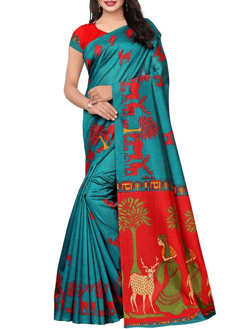 animal printed saree with blouse - 15956514 - Very Small Image - 1