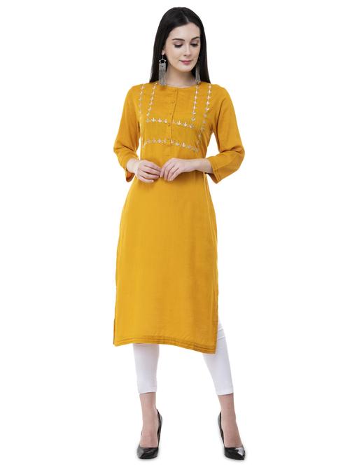 embroidered straight kurta - 15956534 - Standard Image - 1