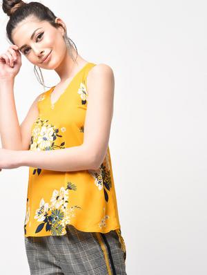 racer back floral asymmetric top - 15956729 - Standard Image - 3