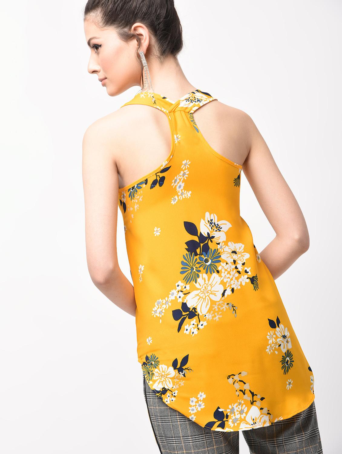 racer back floral asymmetric top - 15956729 - Zoom Image - 4