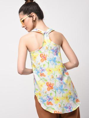 racer back floral asymmetric top - 15956734 - Standard Image - 3