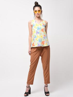 racer back floral asymmetric top - 15956734 - Standard Image - 4