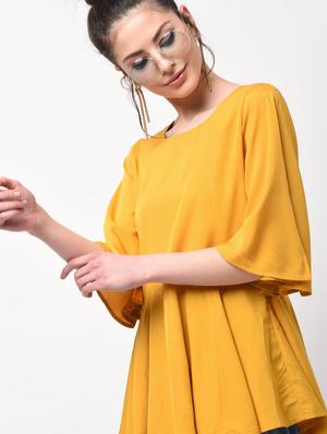 flared sleeved pep hem top - 15956741 - Standard Image - 2