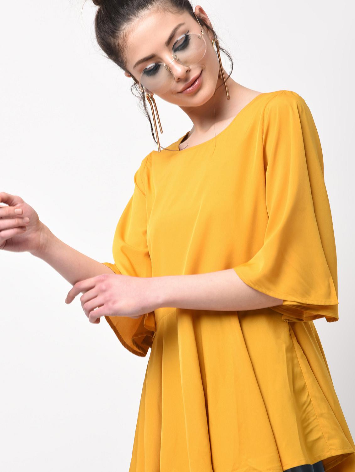 flared sleeved pep hem top - 15956741 - Zoom Image - 2