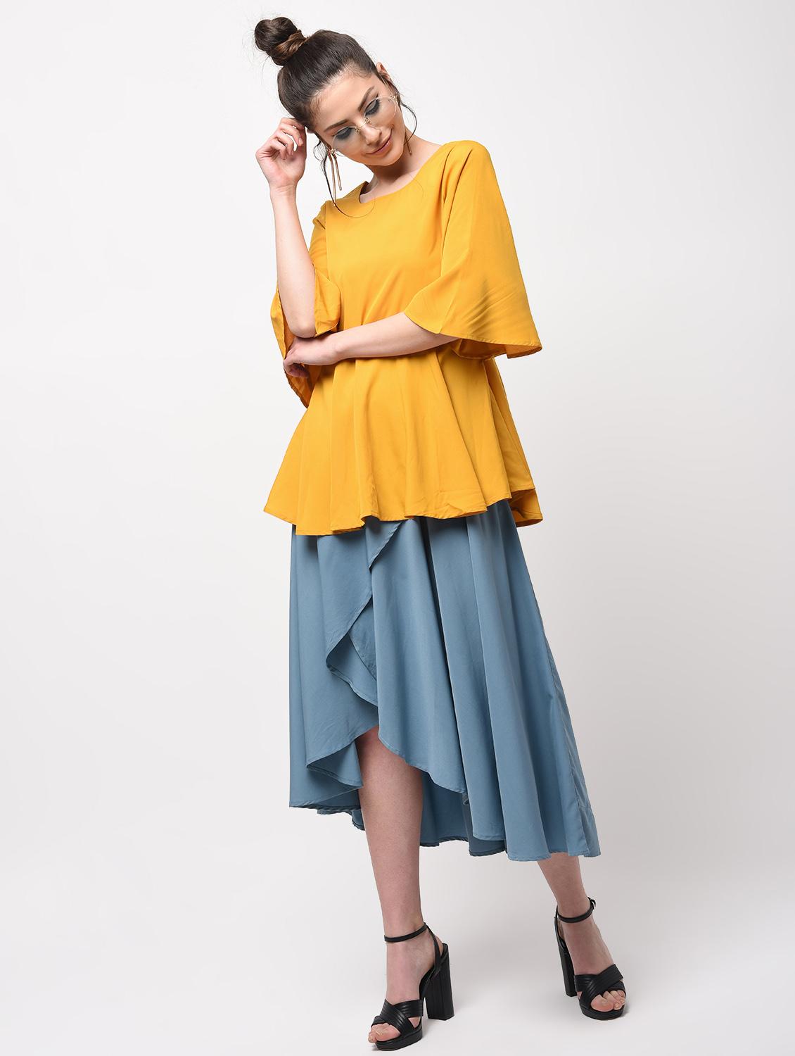 flared sleeved pep hem top - 15956741 - Zoom Image - 4