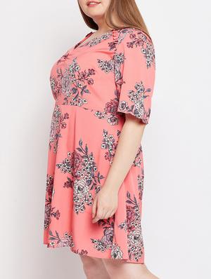 floral a-line plus dress - 15956782 - Standard Image - 2