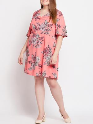 floral a-line plus dress - 15956782 - Standard Image - 4