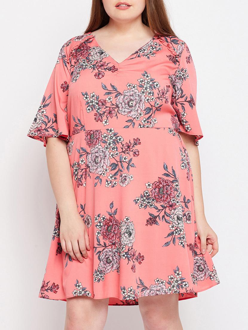 floral a-line plus dress - 15956782 - Zoom Image - 1