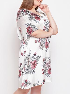 floral a-line plus dress - 15956783 - Standard Image - 2