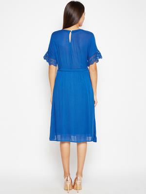 tie up waist lace detail a-line dress - 15956786 - Standard Image - 3