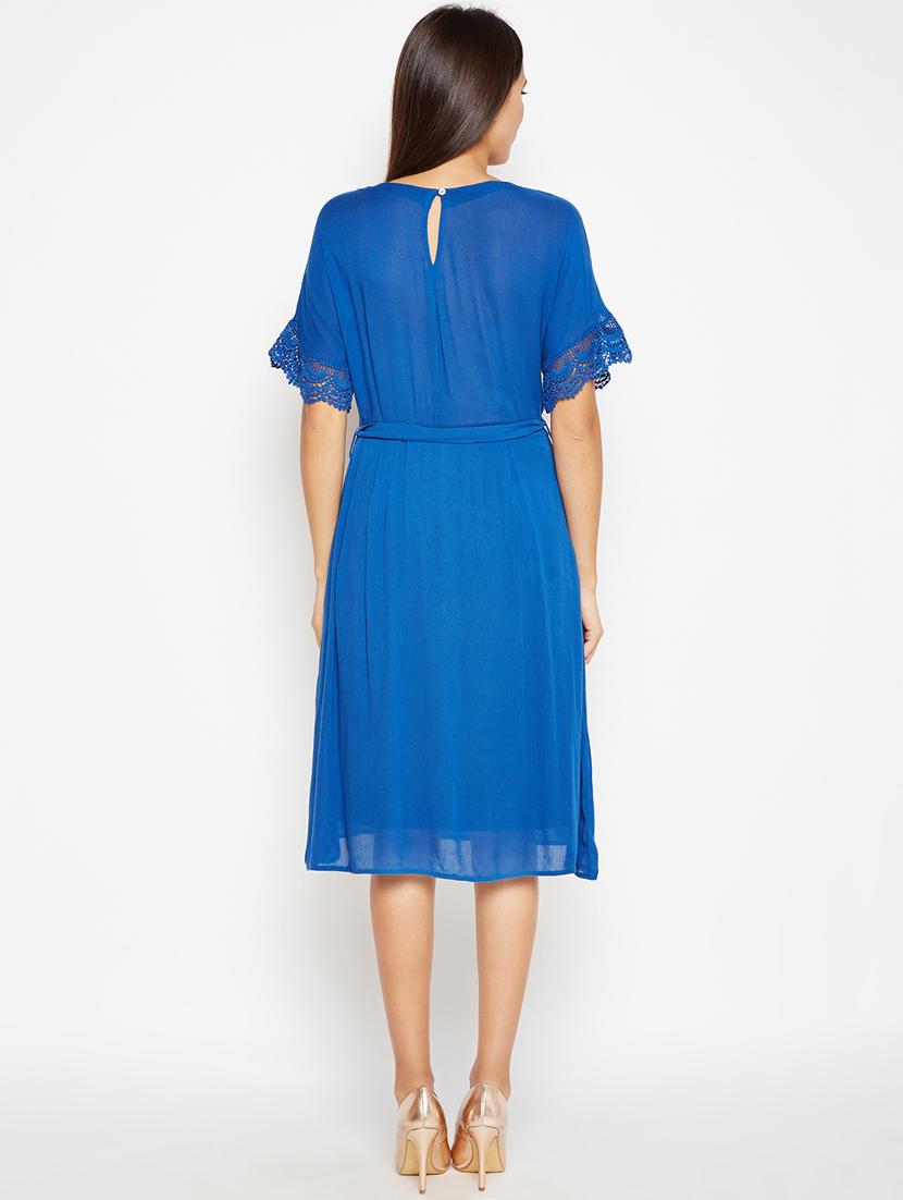 tie up waist lace detail a-line dress - 15956786 - Zoom Image - 3