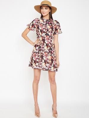 frill detail floral a-line dress - 15956792 - Standard Image - 4