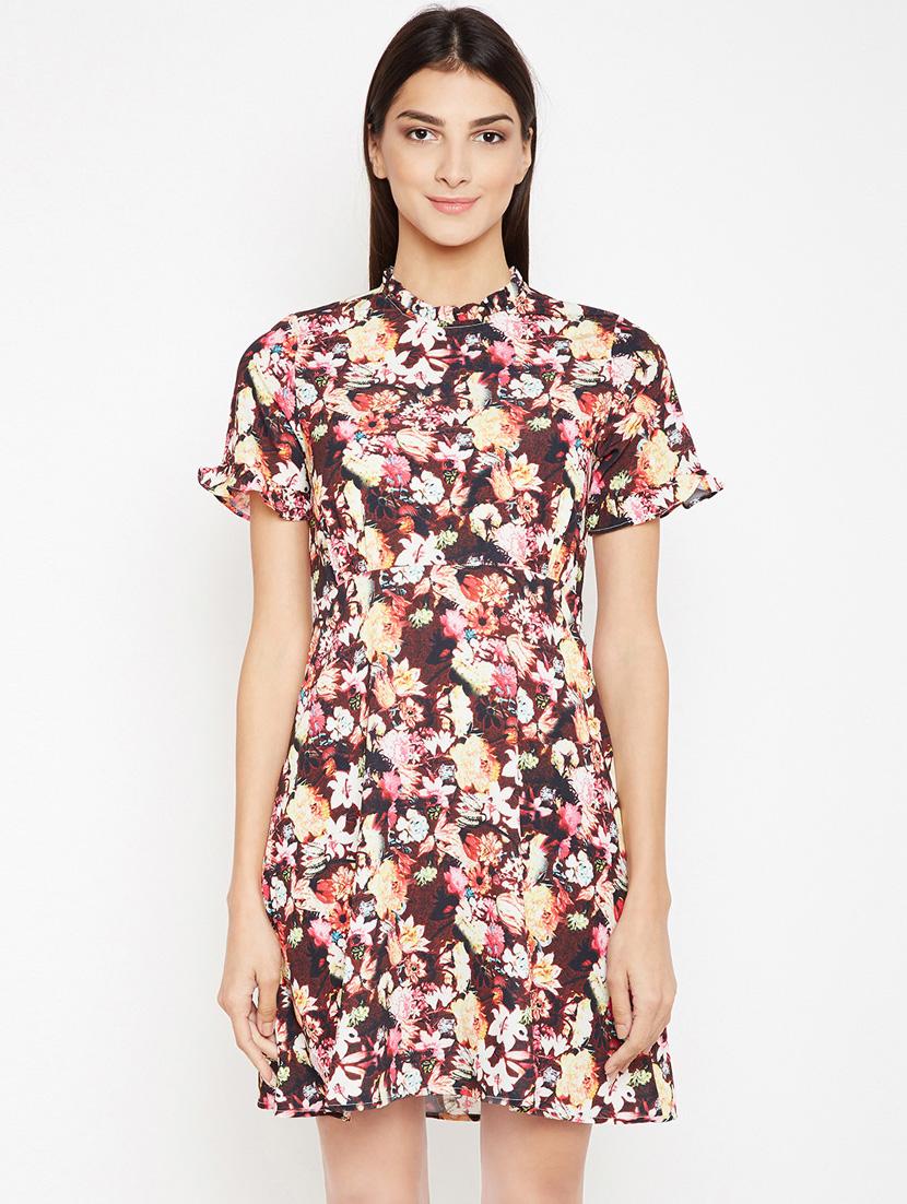 frill detail floral a-line dress - 15956792 - Zoom Image - 1