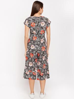 tie up waist floral jumpsuit - 15956819 - Standard Image - 3