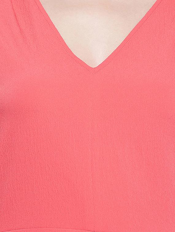 ruched sleeved v-neck romper - 15956823 - Zoom Image - 5