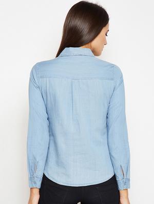 curved hem embroidered shirt - 15956905 - Standard Image - 3