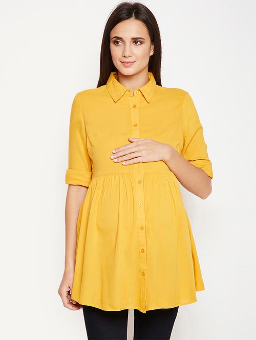 button up maternity tunic - 15956907 - Very Small Image - 1