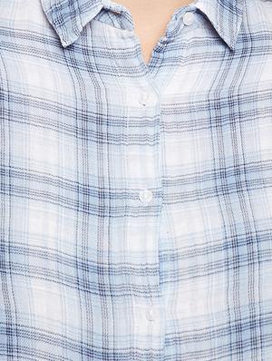 back pleat checkered cropped shirt - 15956913 - Standard Image - 5