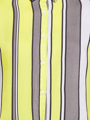 back pleat striped cropped shirt - 15956914 - Standard Image - 5